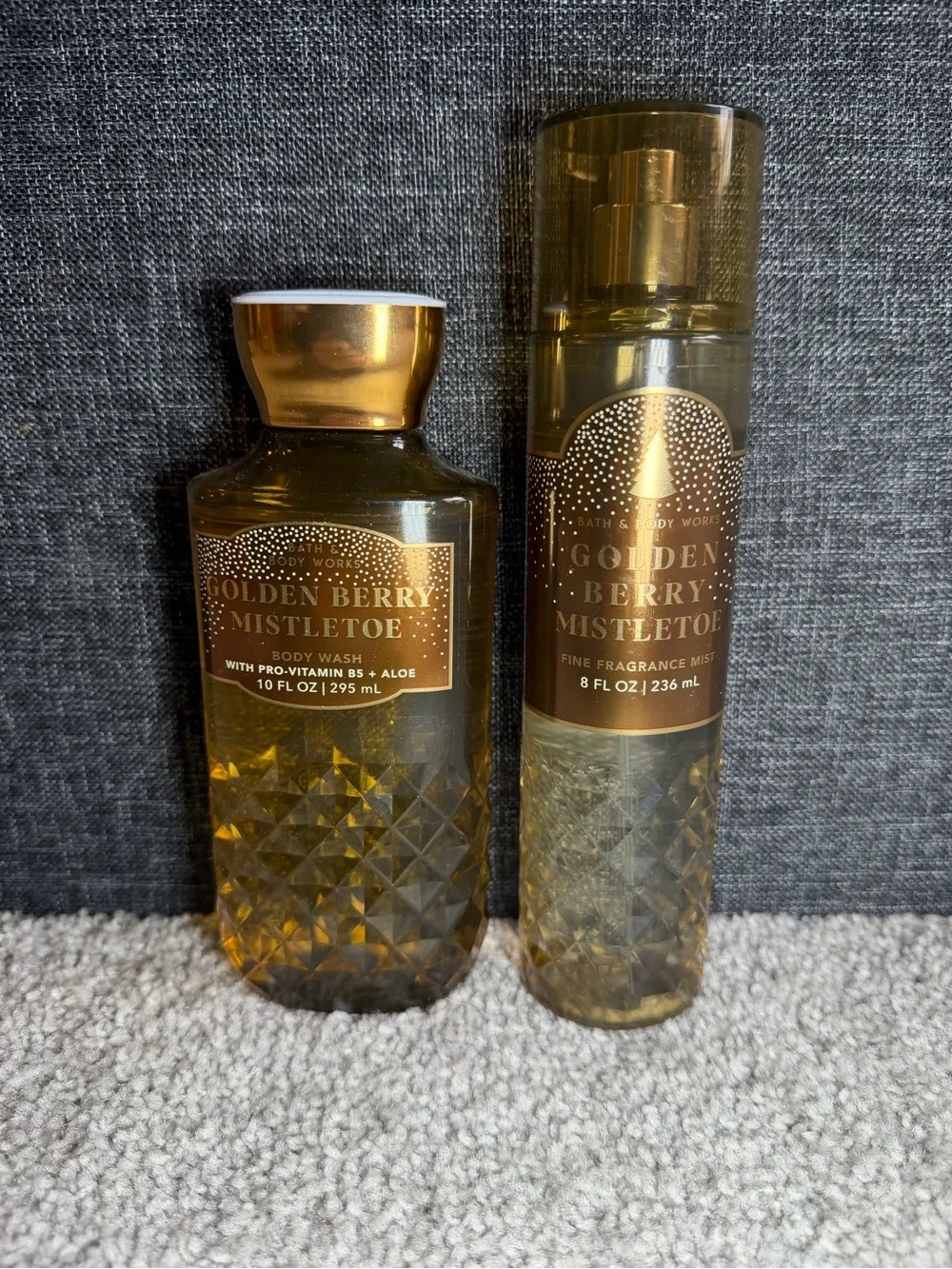 Bath & Body Works Golden Berry Mistletoe Body Wash & Mist Set